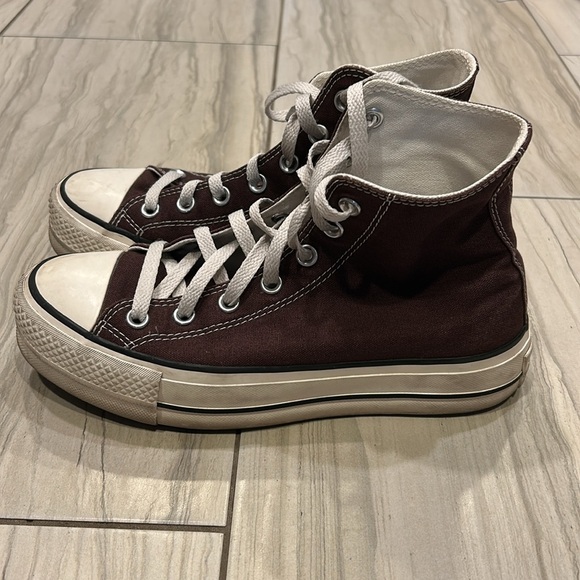 Brown Platform High Top Converse, Women’s 8, Excellent Condition - Picture 4 of 9